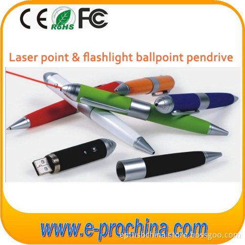 Full Capacity Promotional Laser Pointer Flashlight USB Pen Driver